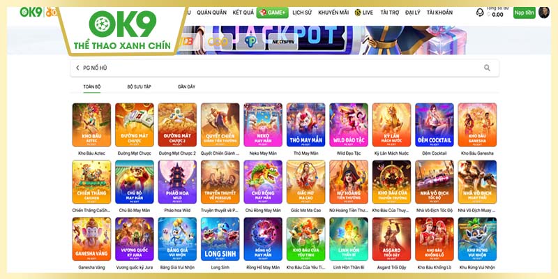 Sảnh nổ hũ với giải thưởng jackpot cực lớn